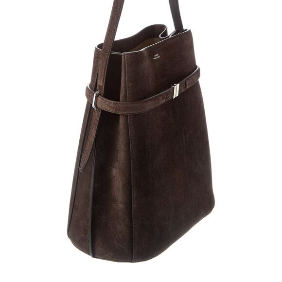 Toteme Belted Suede Bucket Bag, Brown - Picture 3 of 4